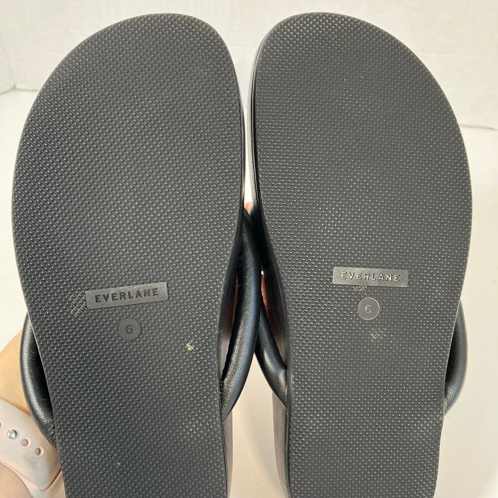 Everlane The Form Thong Sandals Black Italian Nappa Leather Womens Sz 6 NWOT - Picture 15 of 15